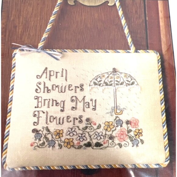 "April Showers" Knob Knocker Cross Stitch Pattern By The Sweetheart Tree With Ch - Picture 2 of 4